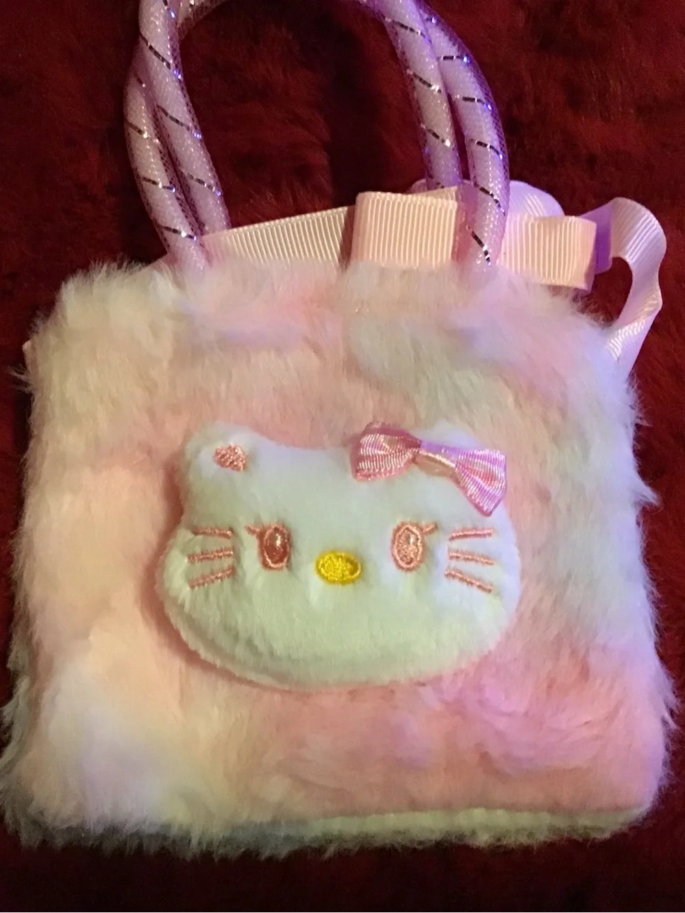 Plush Pink Pastel Kitty Handbag for Kids